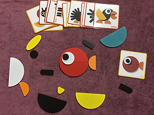 Ghép hình tư duy theo thẻ Montessori