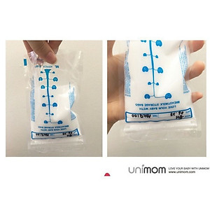 Túi Trữ Sữa Unimom 210ml 60 Túi BPA Free, Hai Lớp Chắc Chắn, Khóa Zipper