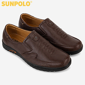 Giày Lười Nam Da Bò SUNPOLO SUS511 (Đen, Nâu)