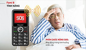 Điện thoại Masstel Fami 8 4G(LTE) Gọi HD call , Bàn phím chữ số lớn,Loa to - Hàng chính hãng