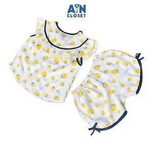 Bộ quần áo ngắn bé gái họa tiết Dâu vàng viền đen - AICDBGYQALMU - AIN Closet