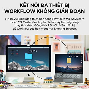 Bàn phím không dây Bluetooth Logitech MX Keys Mini - Hàng Chính Hãng