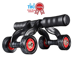 Con lăn tập cơ bụng - Con lăn tập bụng 4 bánh tặng kèm thảm tập (Giao màu ngẫu nhiên) - Chính hãng dododios