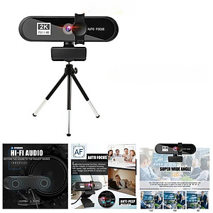 Webcam Cho Máy Tính PC Laptop 2K FullHD Kèm Mic Tích Hợp Micro To Rõ Cho Cuộc Gọi Video Call Zoom Góc Siêu Rộng New Chất Lượng Cao Để Live Stream Học Online Hàng Nhập Khẩu