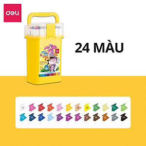 Bút Màu Dạ Marker 2 Đầu Cho Học Sinh Deli - 12/24/36/48/60 Màu Có Thể Rửa, Giặt Sạch Calligraphy Tô Màu Đi Nét Vẽ Tranh