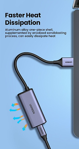 Ugreen UG70693CM323TK 4K 60hz Bộ chuyển đổi HDMI sang USB Type-C màu ghi xám có cổng cấp nguồn micro usb 5v - HÀNG CHÍNH HÃNG