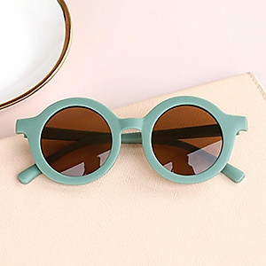 Kính mát gọng tròn chống tia UV400 phong cách Hàn Quốc dễ thương cho bé