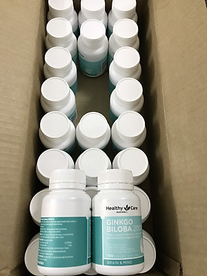 Viên uống bổ não Ginkgo Biloba Healthy Care Úc 2000 (MẪU MỚI 2020) lọ 100 viên