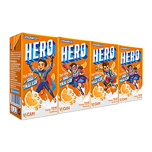 Thức uống sữa trái cây vị cam Vinamilk Hero - Thùng 48 hộp 110ml