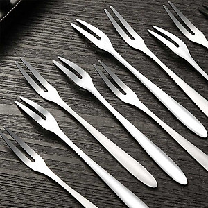 Bộ 10 Nĩa Hoa Quả Inox Cao Cấp Loại Đầu 2 Răng - Nĩa Ăn Trái Cây Đồ Tráng Miệng Cao Cấp - Hàng Loại 1 - Chính Hãng MINIIN