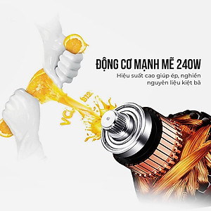 Máy ép chậm Elmich JEE - 1855OL, công suất 240W, ống tiếp nguyên liệu rộng 83mm, độ ồn cực thấp 55 dB - Hàng chính hãng (New)