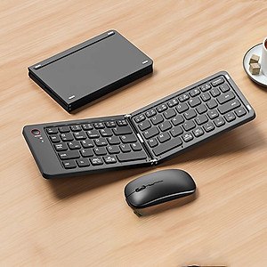 Bàn phím Bluetooth rời gấp gọn tương thích với Windows, Mac, iOS và Android kết nối điện thoại, laptop, máy tính bảng - Hàng chính hãng