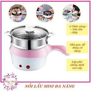  Nồi Lẩu Điện Đa Năng 2 Tầng Mini 2 in1 Chống Dính