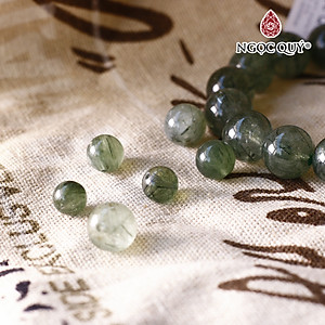 Hạt lẻ đá thạch anh tóc xanh mệnh hỏa, mộc - Ngọc Quý Gemstones