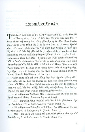 Hỏi - Đáp Môn Kinh Tế Chính Trị Mác - Lênin (Dùng cho bậc đại học hệ chuyên và không chuyên lý luận chính trị)