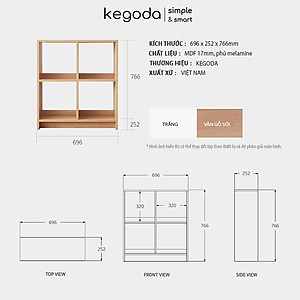 Kệ Sách Gỗ 2 Tầng Nhiều Ngăn Đơn Giản Thương Hiệu KEGODA KGD18