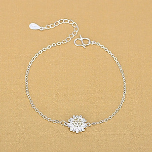 Lắc tay nữ thời trang LT86 xinh xắn hình hoa cúc S925