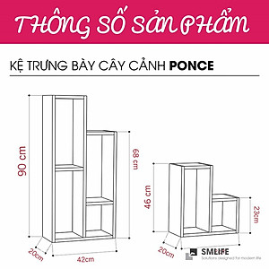 Kệ gỗ trang trí cây cảnh SMLIFE Ponce