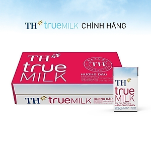 Thùng 48 hộp sữa tươi tiệt trùng TH True Milk  hương dâu tự nhiên 110ml