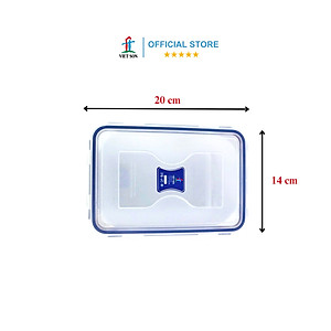[TẶNG KHAY RÁO NƯỚC] Hộp Đựng Thực Phẩm VIETSON 2400ml Nắp Khóa 4 Cạnh Kín Hơi