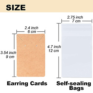 120 Pack Earring Cards Kraft Paper Cards Necklace Display Cards