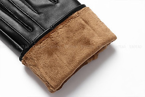 Găng tay nam da cừu cao cấp BHY5333 Lót lông giữ ấm, cảm ứng điện thoại, chống nước