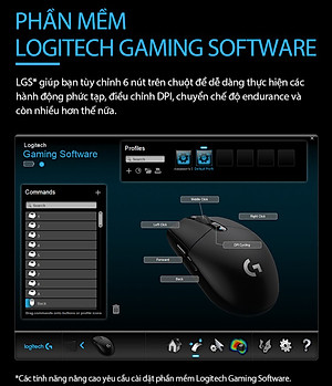 Chuột game không dây Lightspeed Logitech G304 - Cảm biến Hero, 12k DPI, nhẹ, 6 nút lập trình, on-board memory, pin 250h - Hàng chính hãng