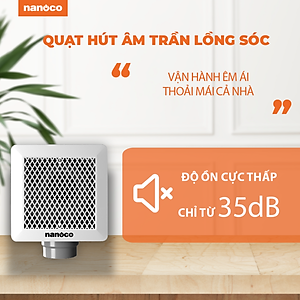 QUẠT THÔNG GIÓ ÂM TRẦN LỒNG SÓC NFV2021 NANOCO - HÀNG CHÍNH HÃNG