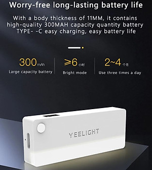 SET 4 ĐÈN CẢM BIẾN DÁN TỦ/ NGĂN KÉO YEELIGHT (XIAOMI YOUPIN) - PIN SẠC LÊN ĐẾN 2-4 THÁNG - HÀNG CHÍNH HÃNG