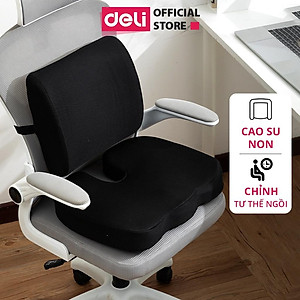 Đệm Lót Lưng Ghế Văn Phòng Deli - Thiết Kế 3D Lưới Thoáng, Chống Mỏi Lưng, Đau Xương Cụt, Thoát Vị Đĩa Đệm, Dành Cho Người Bị Trĩ - VS750 / VS751