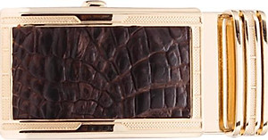 Đầu Khóa Da Cá Sấu 3,5 Phân Đầu Vàng Huy Hoàng HT9214 - Nâu Đất