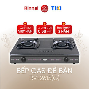 Bếp gas dương Rinnai RV-2615(G) mặt bếp men và kiềng bếp men - Hàng chính hãng.