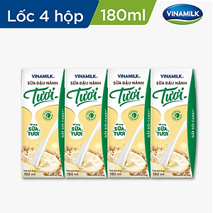 Thùng Sữa đậu nành Tươi Vinamilk 180ml - 48 hộp/Thùng