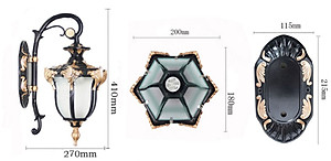 Đèn tường LONSA phong cách cổ điển trang trí nội, ngoại thất sang trọng - kèm bóng LED chuyên dụng (6682).