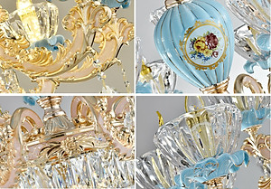 Đèn chùm ALACA pha lê trang trí nội thất sang trọng 15 tay - kèm bóng LED chuyên dụng