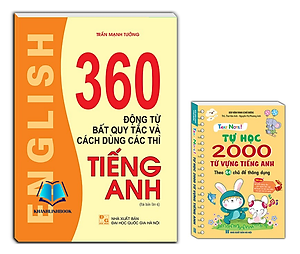Sách - combo 2c - 360 động từ bất quy tác k màu + take note tự học 2000 từ vựng tiếng anh