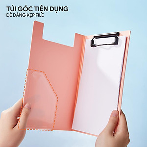 Bìa kẹp trình ký đôi A5 nhiều màu AO+, Kẹp tài liệu bằng nhựa PP cao cấp dùng cho văn phòng WB520