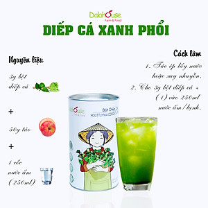 Bột Diếp Cá hữu cơ nguyên chất sấy lạnh Dalahouse - Hộp 20 gói nhỏ 3gr định lượng sẵn cho 1 lần sử dụng - Mát Gan, ngừa mụn, ngừa trĩ và táo bón. Hỗ trợ bảo vệ Phổi