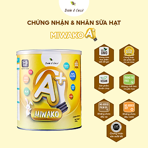 Combo 5 Hộp Sữa Công Thức Hữu Cơ Miwako A+ Vị Vani 700g (3.5Kg) Nhập Khẩu Malaysia, Sữa Hạt Cho Bé Từ 1-6 Tuổi Giúp Phát Triển Trí Não Chiều Cao