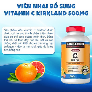 Vitamin C Kirkland Signature Mỹ tăng sức đề kháng, thức đẩy sẩn xuất collagen tự nhiên, sáng da, nhanh lành bệnh (bệnh) - OZ Slim Store