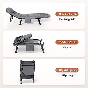 Giường Ngủ Văn Phòng Gấp Gọn, Giường Xếp Thông Minh Di Động Nằm Nghỉ Trưa Tiện Ích. Khung Thép Sơn Tĩnh Điện - Hàng chính hãng