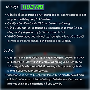 Thiết bị hiển thị và cảnh báo tốc độ hắt kính lái xe ô tô Hud M8 - OBD 2, dùng được cho đa phần các loại xe