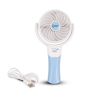 Quạt Sạc Tích Điện Mini Gấp Gọn Cầm Tay Comet CRF0904 3W Pin lithium-ion 3.7V 1200mAh Nhỏ Gọn Sạc USB Tiện Lợi hàng chính hãng