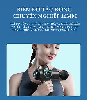 Máy Massage Vật Lý Trị Liệu Chuyên Sâu, 99 Mức Cường Độ, 8 Đầu Massage Chuyên Dụng Cho Tất Cả Các Nhóm Cơ 