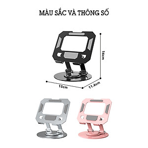Giá Đỡ Máy Tính Bảng Hợp Kim Nhôm Để Bàn Xoay 360 Độ Cho Điện Thoại, Máy Tính Bảng L08 - Hàng chính hãng