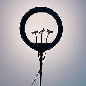 Đèn Livestream size 26 36 45 cm và chân đế 2m hỗ trợ chụp ảnh Make up trang điểm nhiều chế độ sáng, kèm kẹp điện thoại - Hàng chính hãng