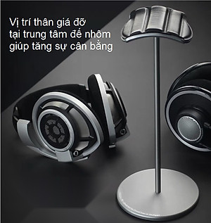 Giá treo tai nghe chụp tai nhôm nguyên khối đầu đỡ lớn bọc da cao cấp - Hàng Chính Hãng