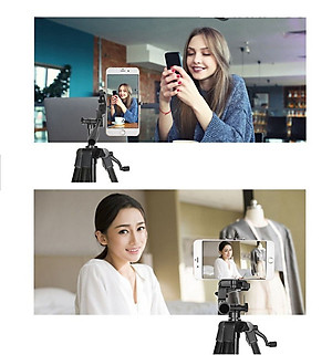 Chân giá đỡ máy chụp ảnh/ quay phim Tripod 3366 + Giá đỡ điện thoại - Hàng chính hãng