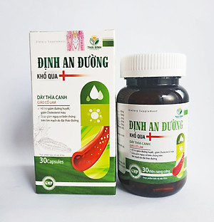 Viên Uống Giúp Hạ Nhanh Đường Huyết Định An Đường - Giảm Biến Chứng Bệnh Tiểu Đường Type 1 Và Type 2, Hạ Mỡ Máu, Giảm Cholesterol Trong Máu - Lọ 30 Viên