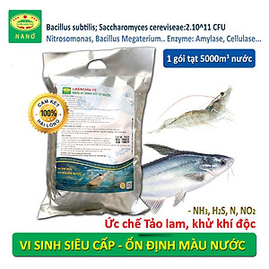 Combo 3 gói Men vi sinh xử lý nước ao hồ Cá Tôm - LASACHU. Làm trong nước, sạch nhớt đáy. Khử mùi hôi, chặn khí độc (NH3, N, NO2, H2S). Ức chế vi khuẩn gây hại. HSD: 2 năm